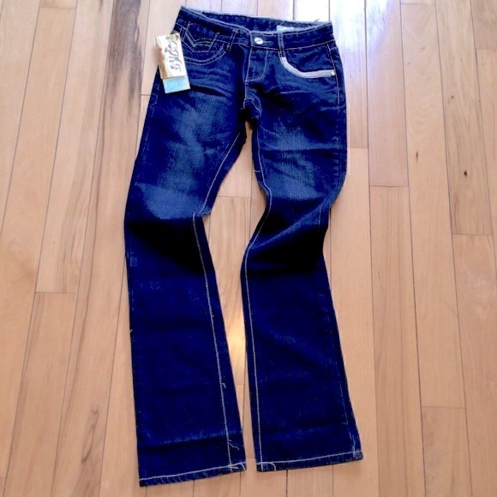 DARK WASH DENIM JEANS 6 NWT